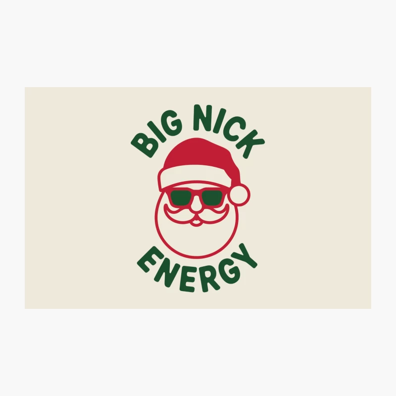 Big Nick Energy Christmas Logo with Cool Santa in Sunglasses Travel Mug