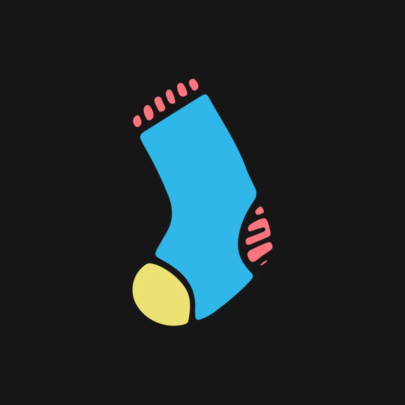 Chaussette bleue avec détails colorés Homme Manches Longues T-Shirt