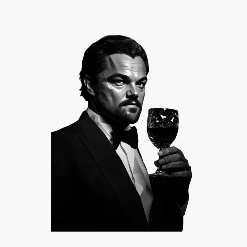 Dramatic Black and White Portrait of Suited Man with Wine Glass Cotton Tote Bag