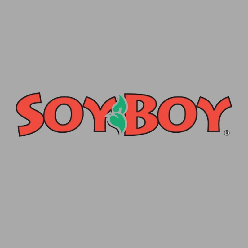 Soyboy Brand Logo with Red Letters and Green Leaf Design Female Pullover Hoodie