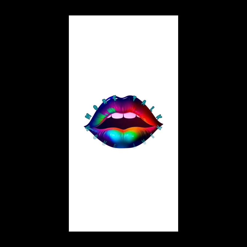 Rainbow Pierced Lips Pop Art Design iPhone Case