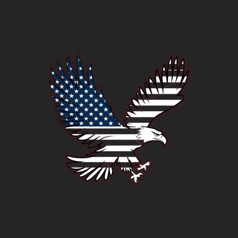 Patriotic American Eagle Flag Symbol Illustration Male Pullover Sweatshirt