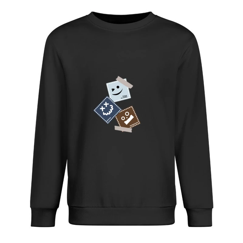Lustige Smiley-Aufkleber Herren Pullover Sweatshirt