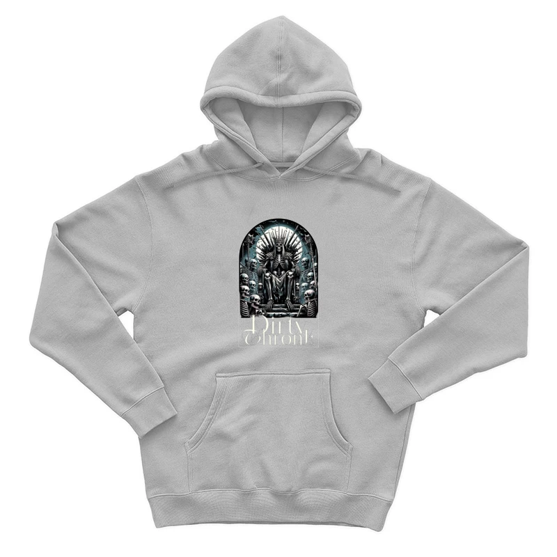 Gothic Skeleton King on Skull Throne Male Pullover Hoodie