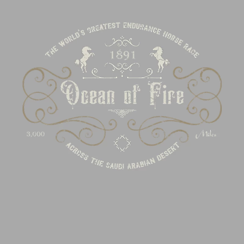 The Ocean of Fire horse race from Hidalgo - weather crack distressed Male Pullover Hoodie
