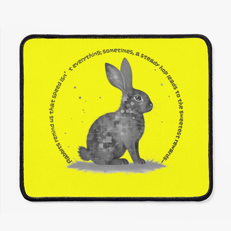 Geometric Rabbit with Circular Inspirational Message Mouse Pad