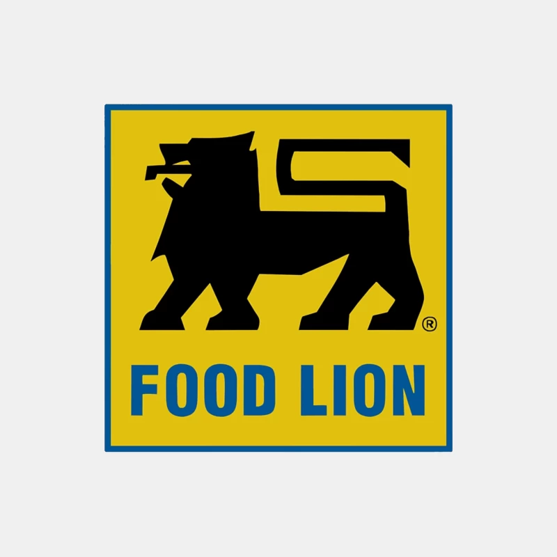 Food Lion Supermarket Chain Logo with Black Lion on Yellow Background Male Tank Top