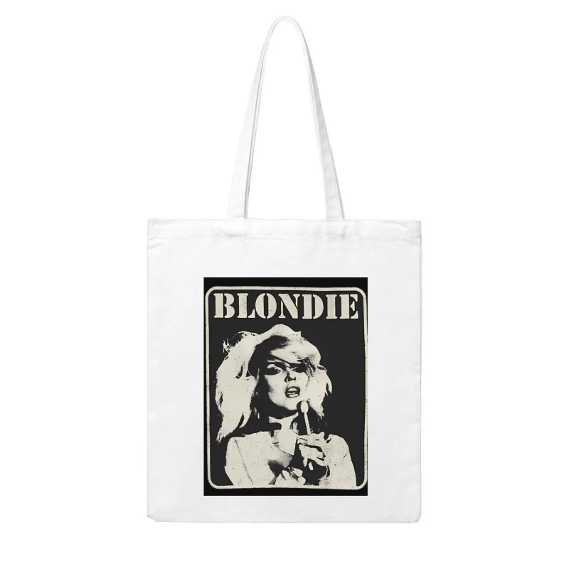 Vintage Black and White Blondie Band Promotional Poster Cotton Tote Bag