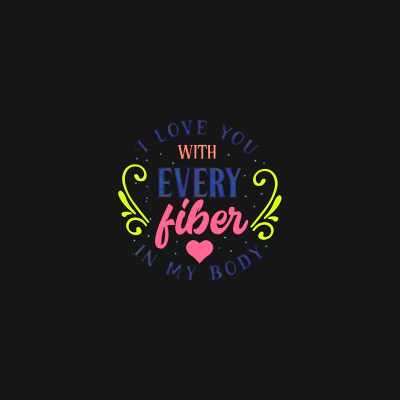 Colorful Love Typography with Fiber Message Desk Mat