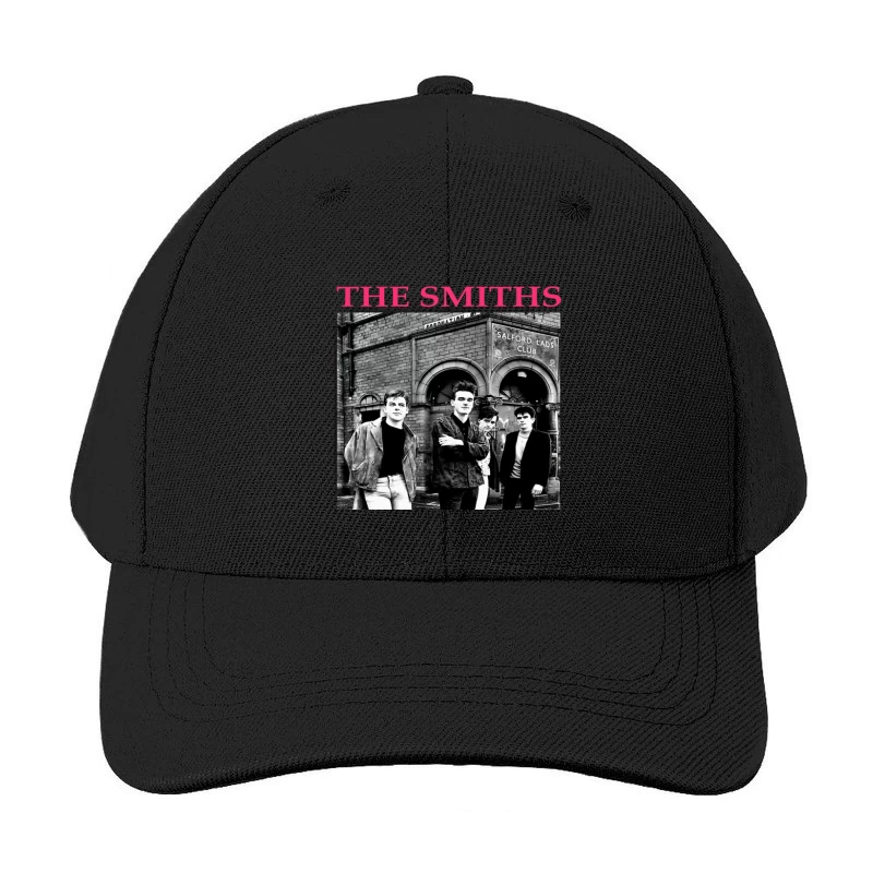 The Smiths Band Outside Historic Salford Lads Club - Iconic Black and White Photograph Baseball Cap