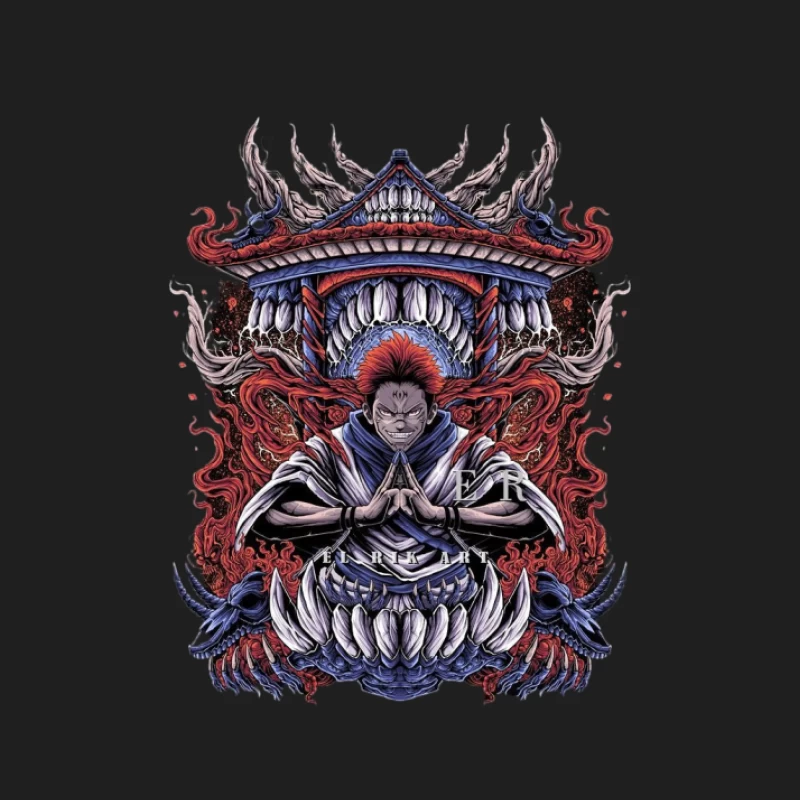 Mystische Kriegerkunst vor Tempel Herren Tanktops