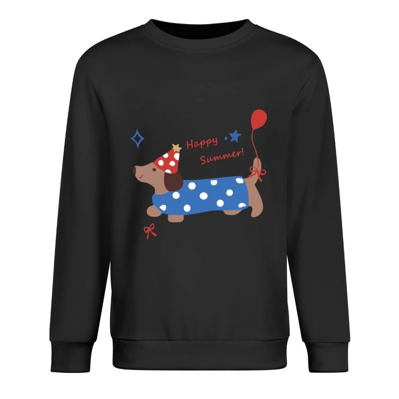 Fröhlicher Hund feiert Sommer Herren Pullover Sweatshirt