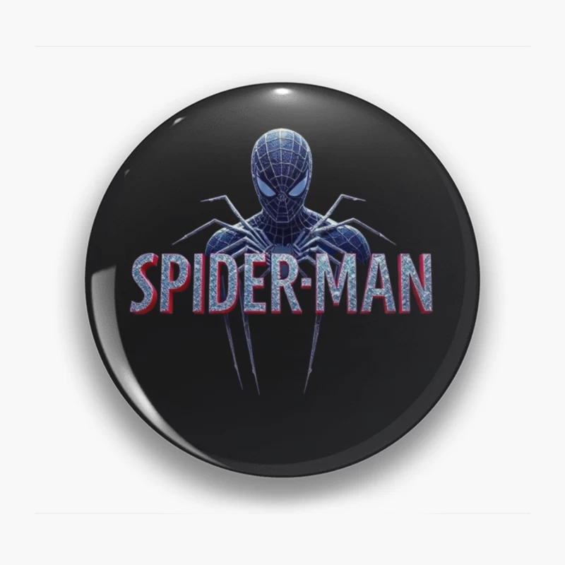 Spider-Man Black Suit Logo with Classic Text Design Pin