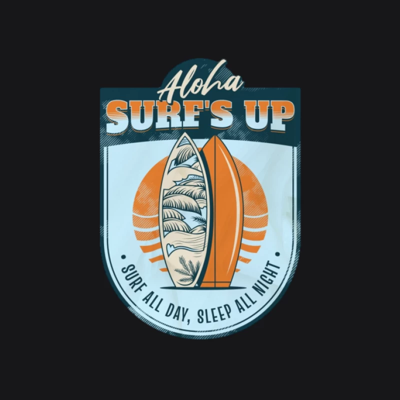 Surfbrett-Design mit Aloha-Motto Herren Pullover Hoodie