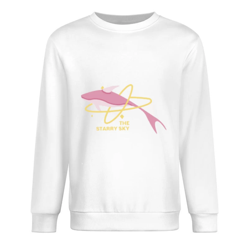 Rosa Hai im Weltraum Herren Pullover Sweatshirt