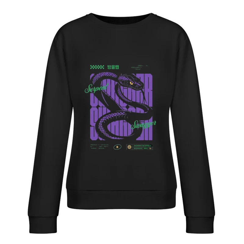 Design graphique Serpent Swagger Femme Sweat-shirt à enfiler