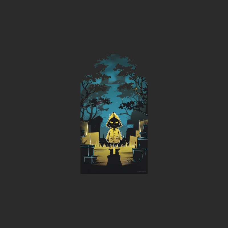Eerie Halloween Character in Moonlit Graveyard Baseball Cap