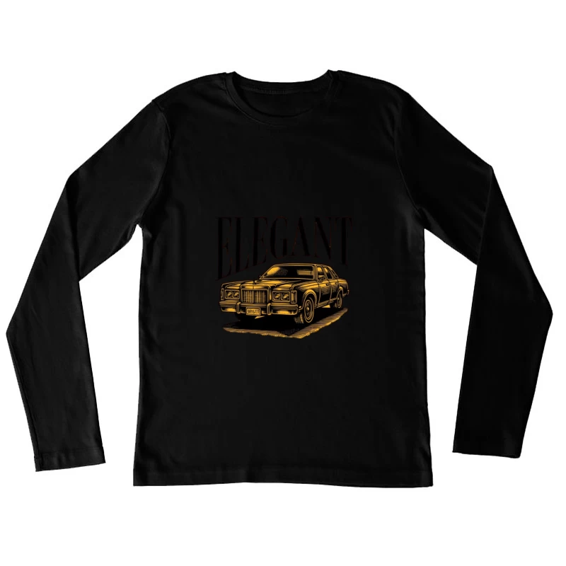Klassisches elegantes Auto-Motiv Damen Langarm T-Shirt