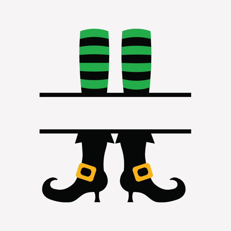 Bottes de sorcière avec chaussettes rayées Femme T-Shirt