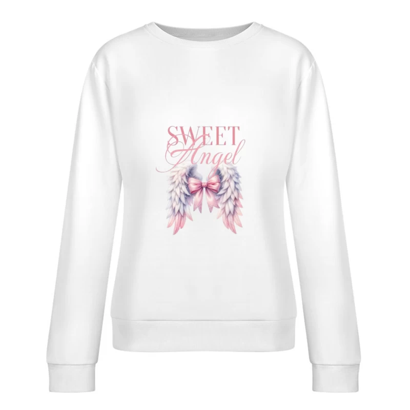 Ange Doux avec Ailes et Nœud Femme Sweat-shirt à enfiler
