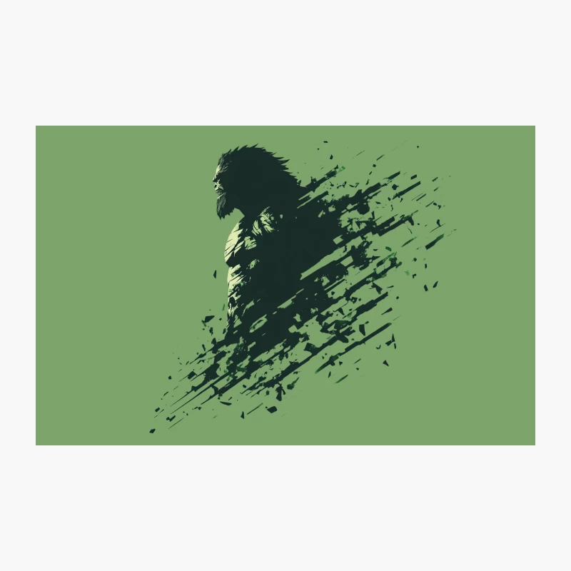 Abstract Silhouette of Raging Green Superhero Travel Mug
