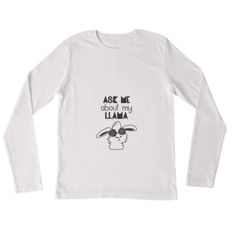 Lama avec lunettes amusantes Femme Manches Longues T-Shirt