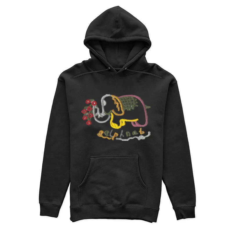 Elefant mit Blumenstickerei Damen Pullover Hoodie