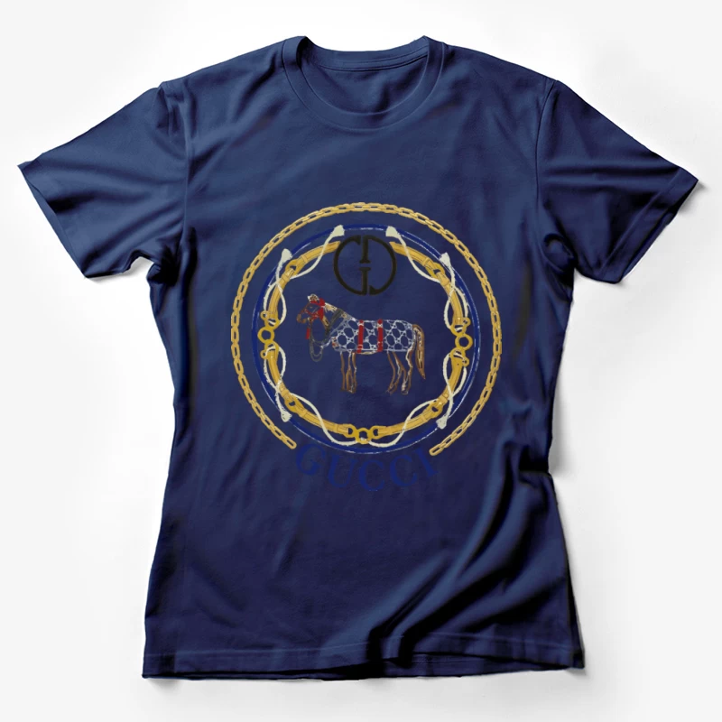 Gucci Pferd Wappen Design Damen T-Shirt