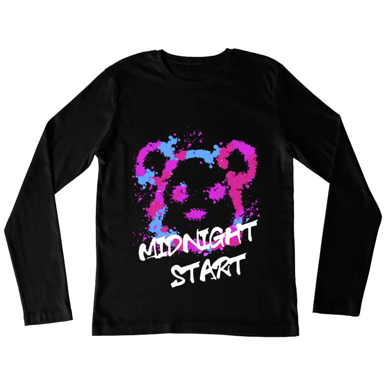 Bunter Panda Graffiti Design Damen Langarm T-Shirt