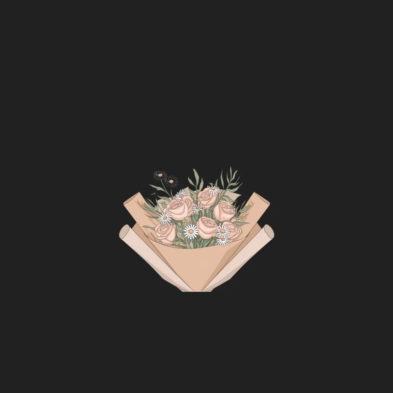 Elegant Pastel Floral Bouquet Illustration Bucket Hat