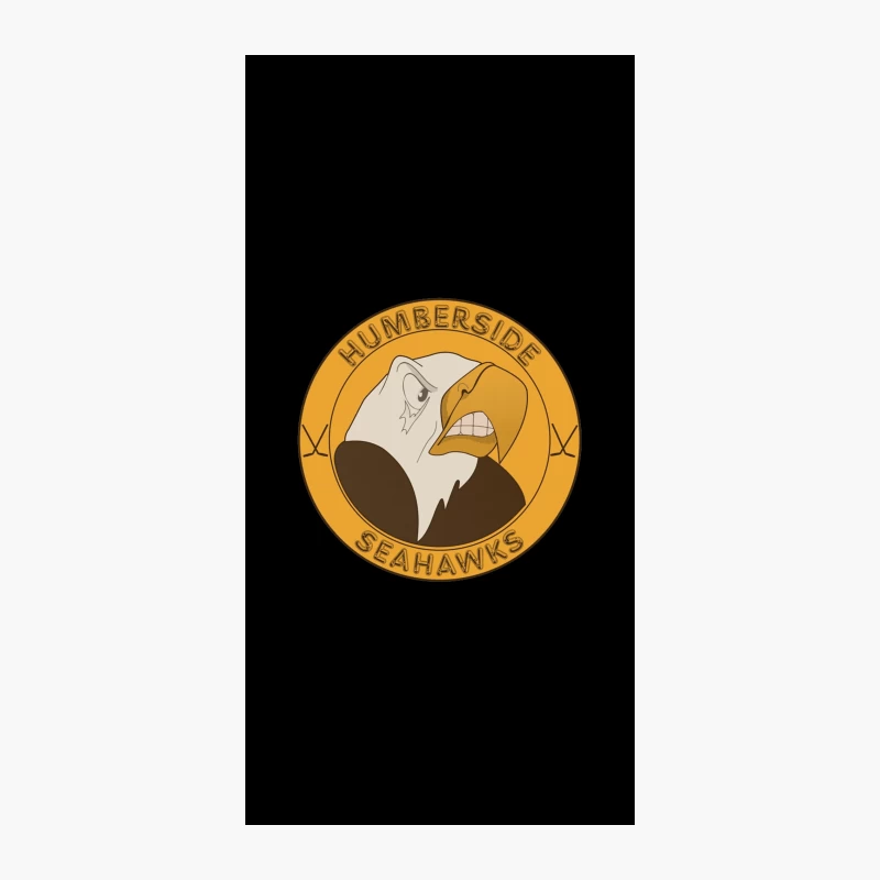 Circular Yellow Seahawk Mascot Logo for Humberside Seahawks iPhone Case