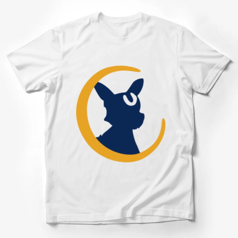 Siluette eines Mond-Katzen-Designs Herren T-Shirt