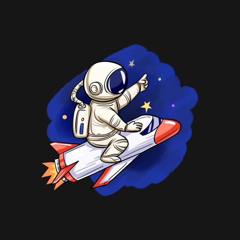 Astronaut auf Rakete im Weltraum Herren T-Shirt