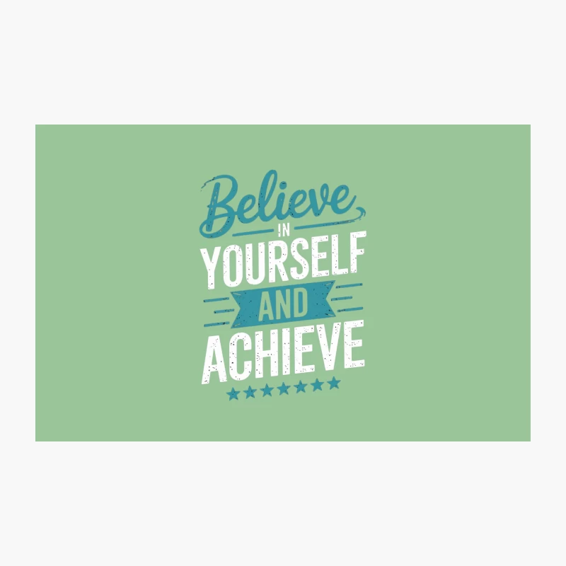 Inspiring Teal Believe Typography Motivational Design Travel Mug