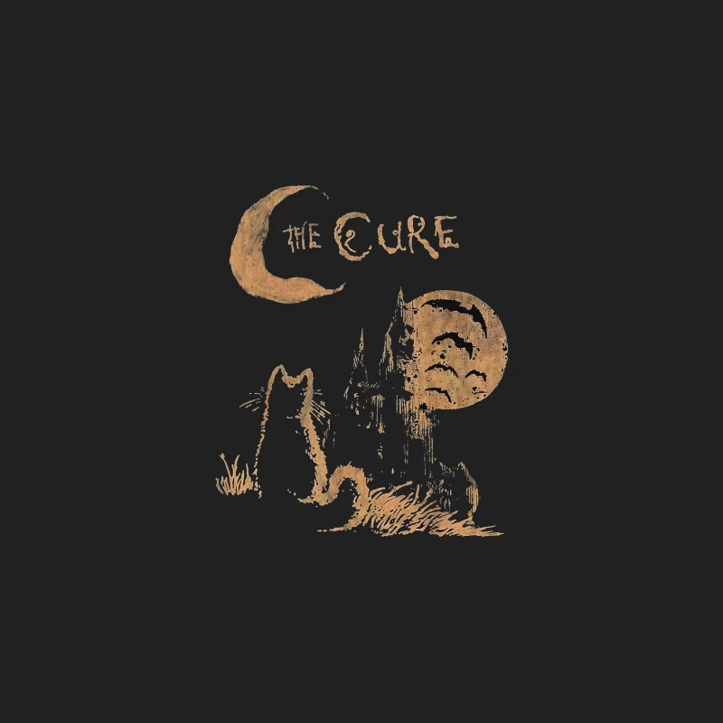 The Cure Gothic Band Logo with Moonlit Ghost Bucket Hat