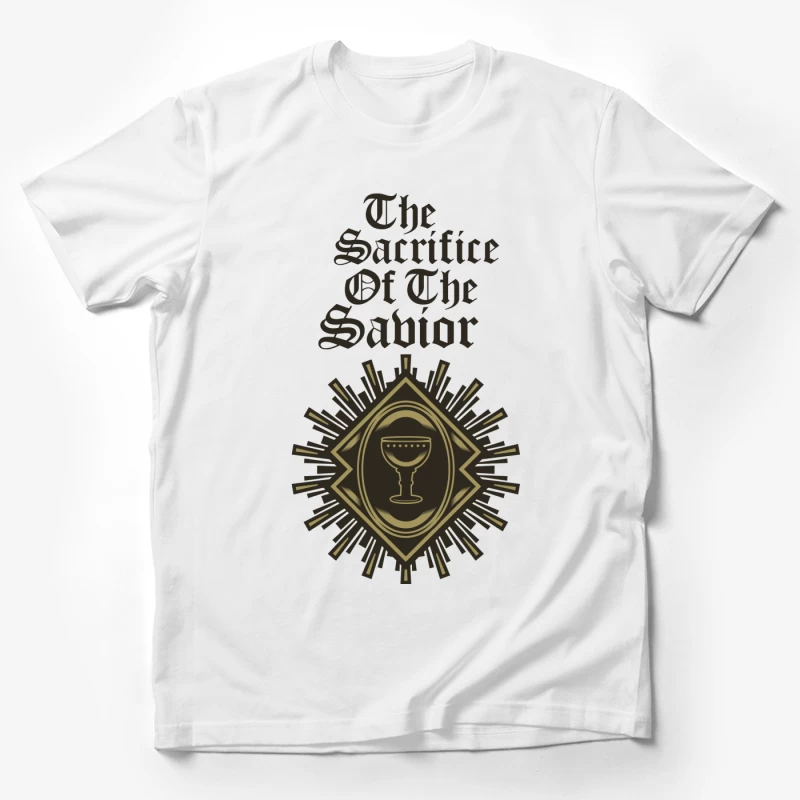 Le Sacrifice du Sauveur avec Calice et Rayons Homme T-Shirt