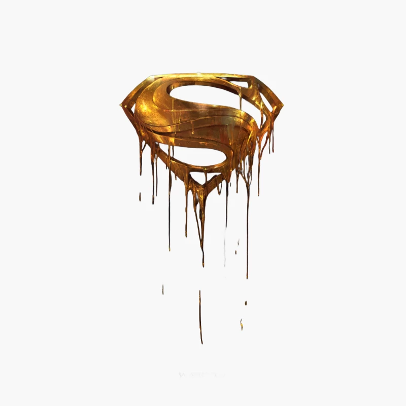 Melting Golden Superman Logo: Iconic Superhero Symbol Reimagined Cotton Tote Bag
