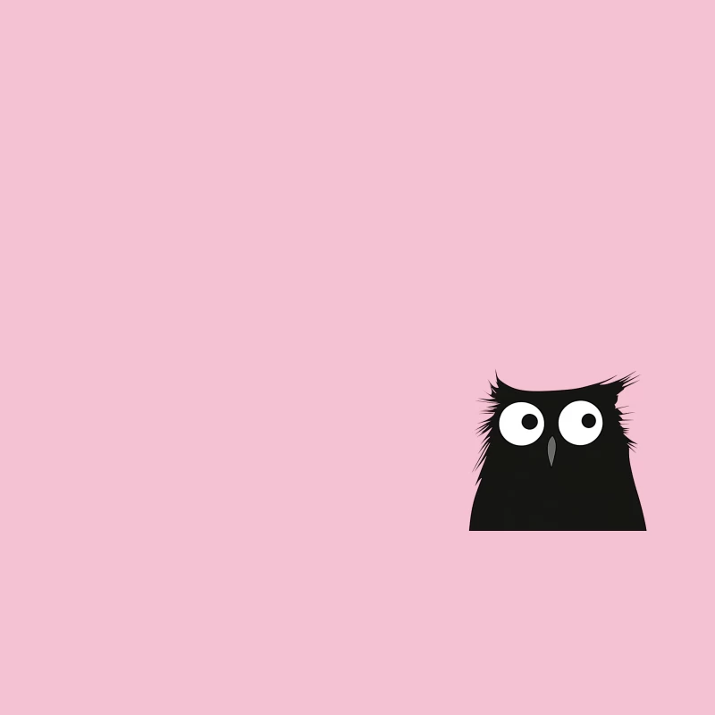 Minimalist Wide-Eyed Cartoon Owl Bucket Hat