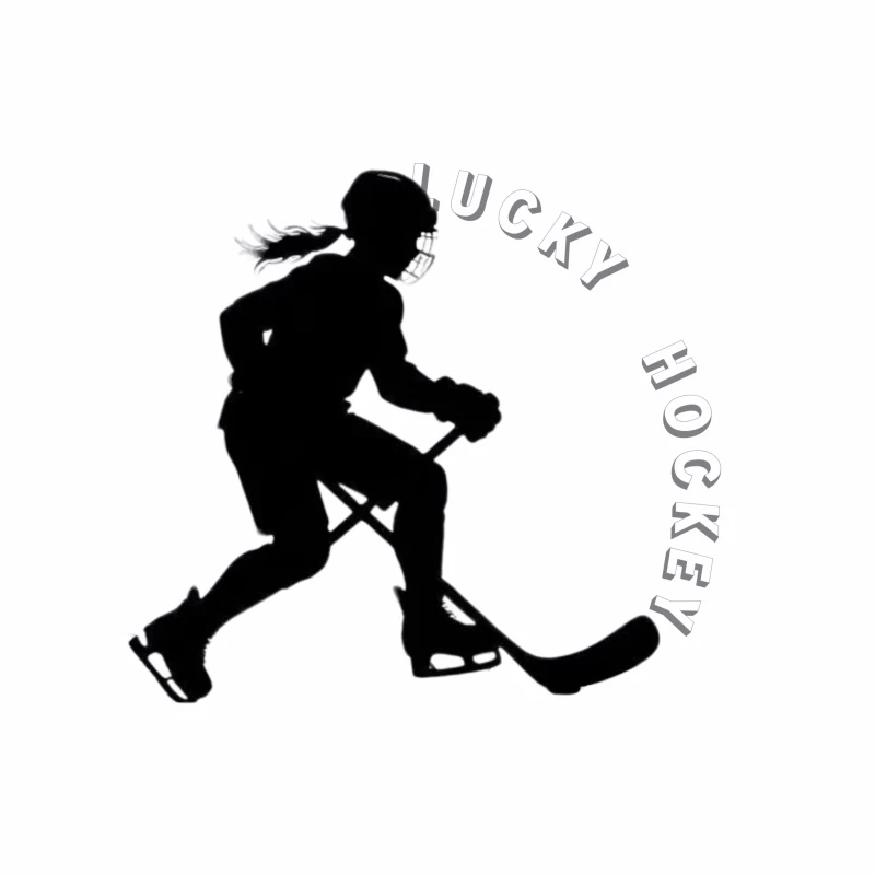 Female Hockey Player Silhouette in Action Tapestry