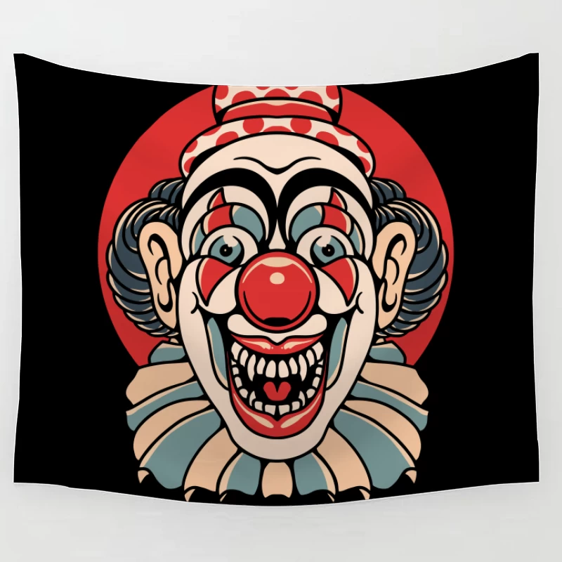 Vintage Clown Illustration Tapestry