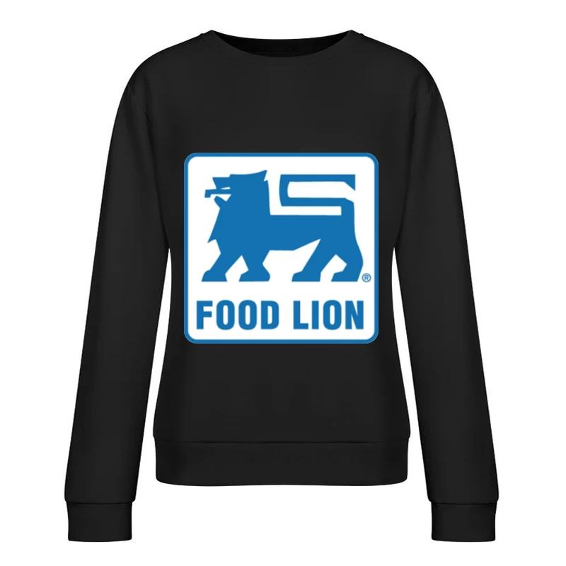 Food Lion Supermarket Chain Blue Logo with Lion Symbol Female Pullover Sweatshirt