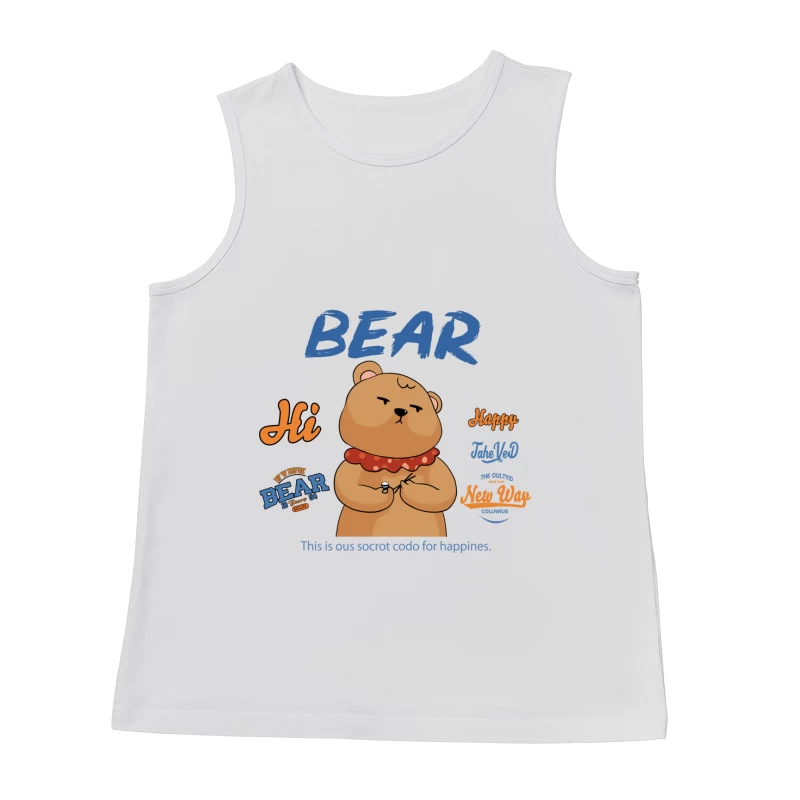 Bär mit Geheimcode für Glück Herren Tanktops