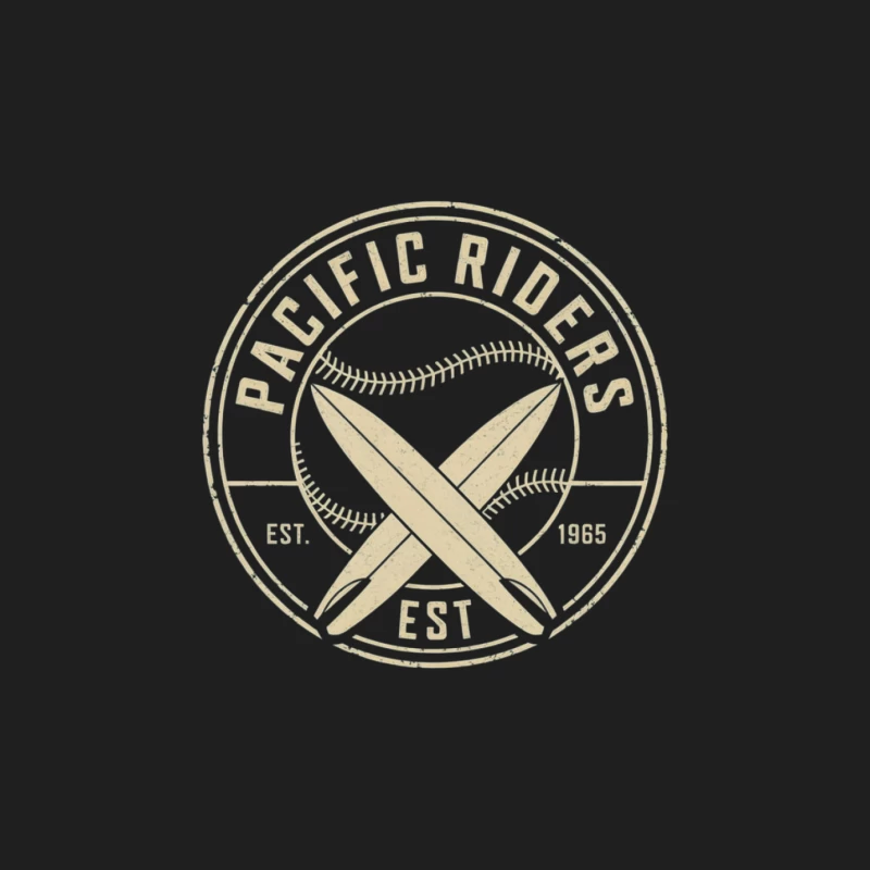 Vintage Pacific Riders Surf Logo Design Male Tank Top