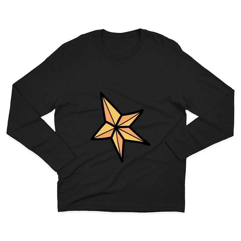 Étoile géométrique en tons chauds Homme Manches Longues T-Shirt