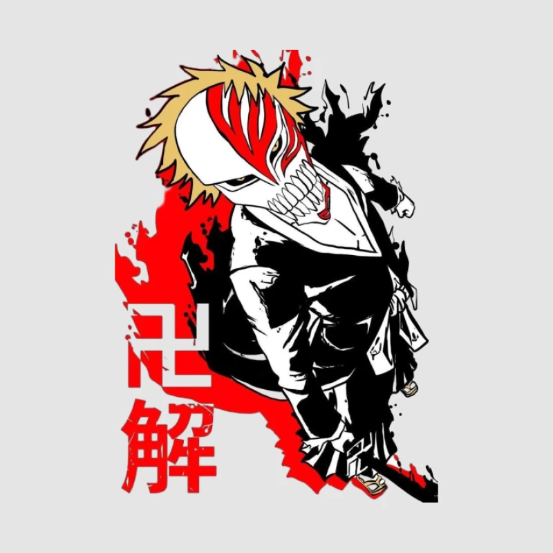 Hollow Maske Krieger Illustration Herren Pullover Hoodie