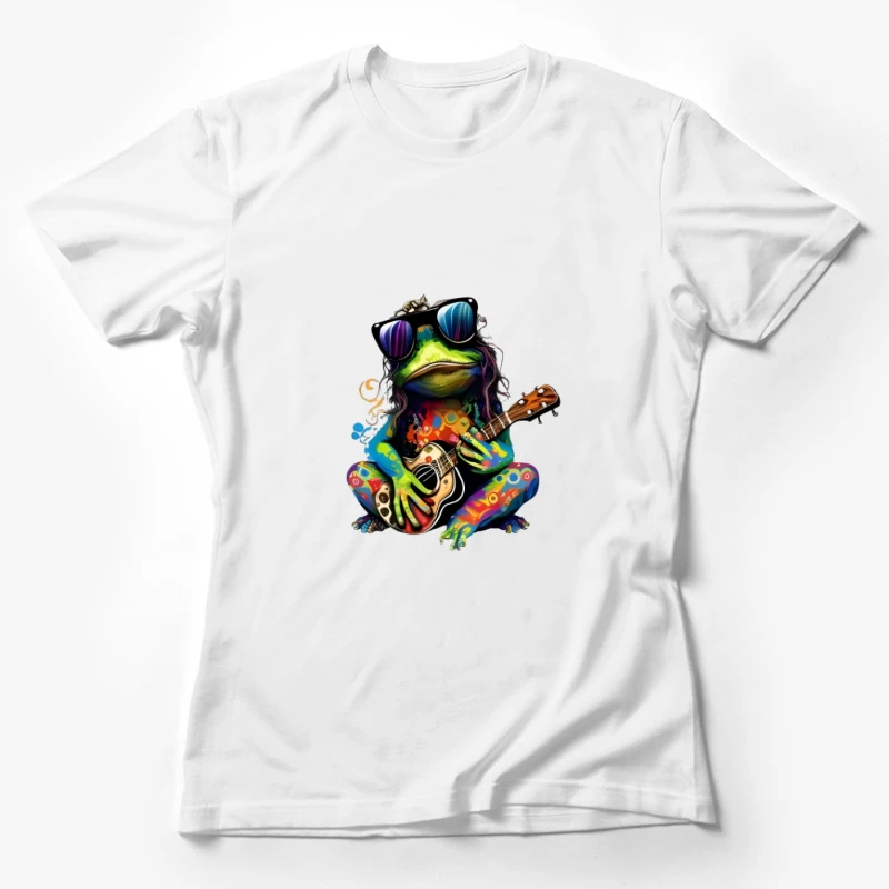 Bunter Frosch mit Gitarre Damen T-Shirt