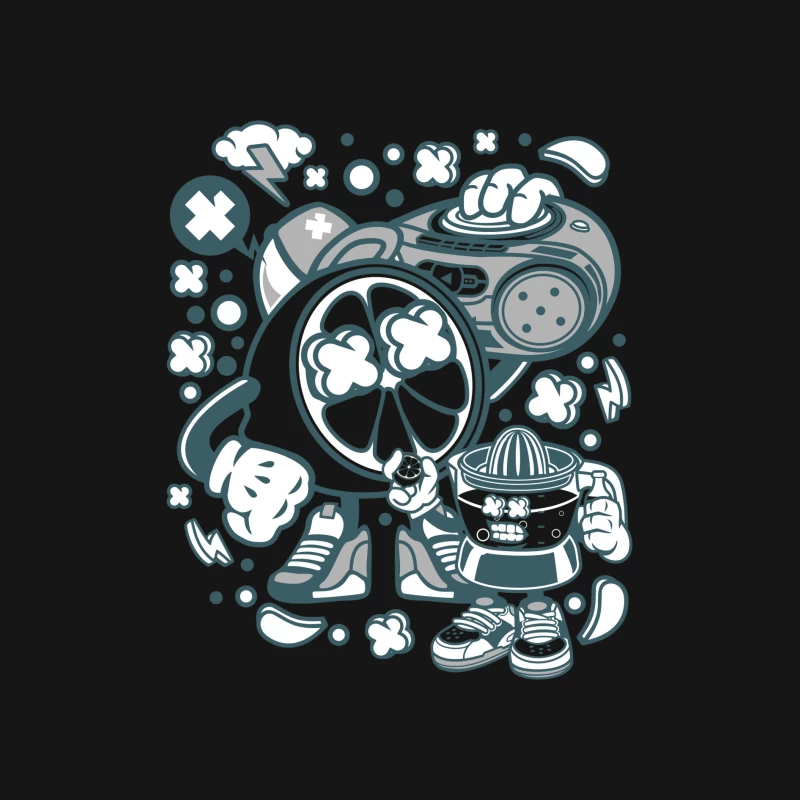 Design Énergique aux Agrumes et Musique Homme Manches Longues T-Shirt