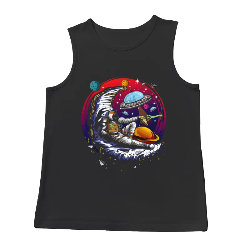 Pizza in the Cosmos: Delight for an Astronaut Male Tank Top