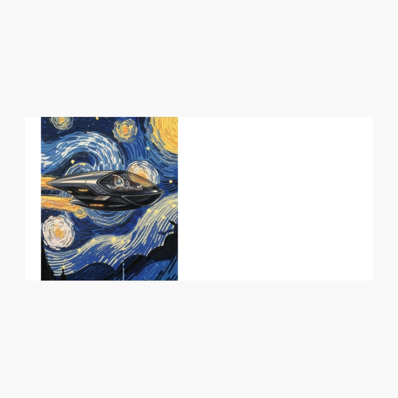 Starry Night Reimagined: A Sci-Fi Spaceship Adventure in Van Gogh's Universe Coffee Mug