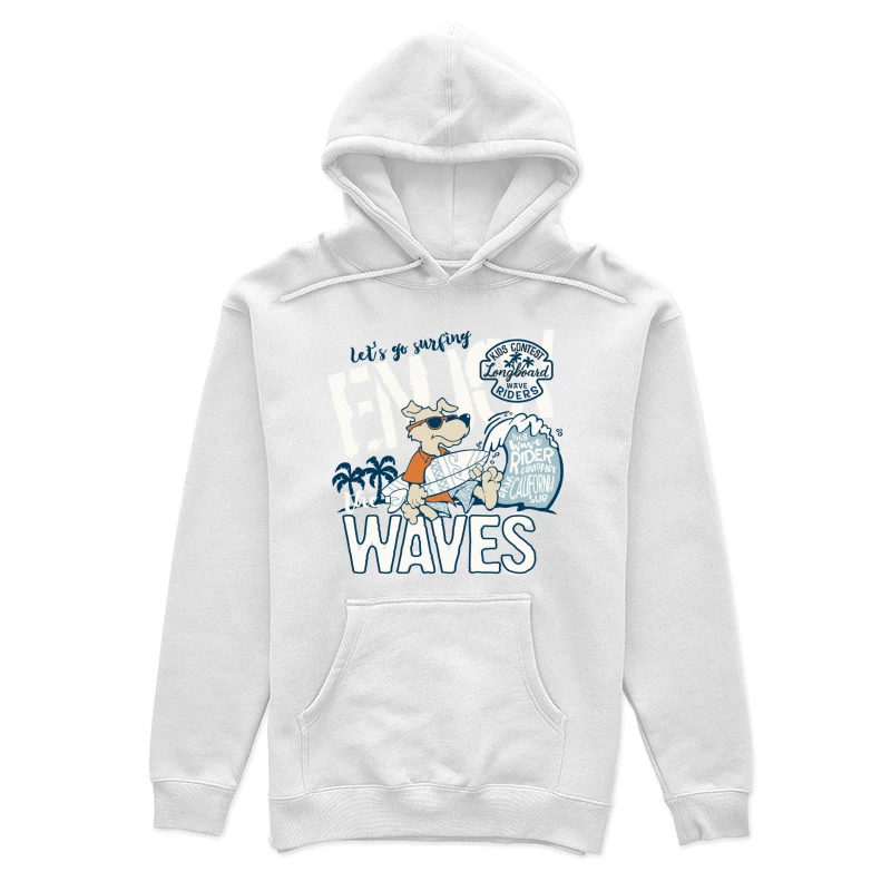 Hund Surfen Wettbewerb Kalifornien 1968 Damen Pullover Hoodie